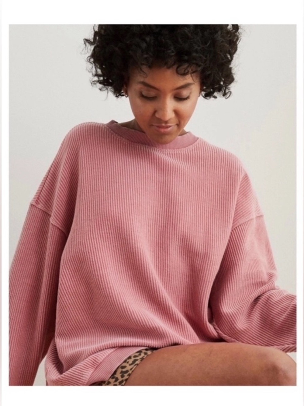 Aerie New Love Corded Oversized Sweatshirt